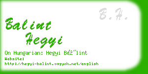 balint hegyi business card
